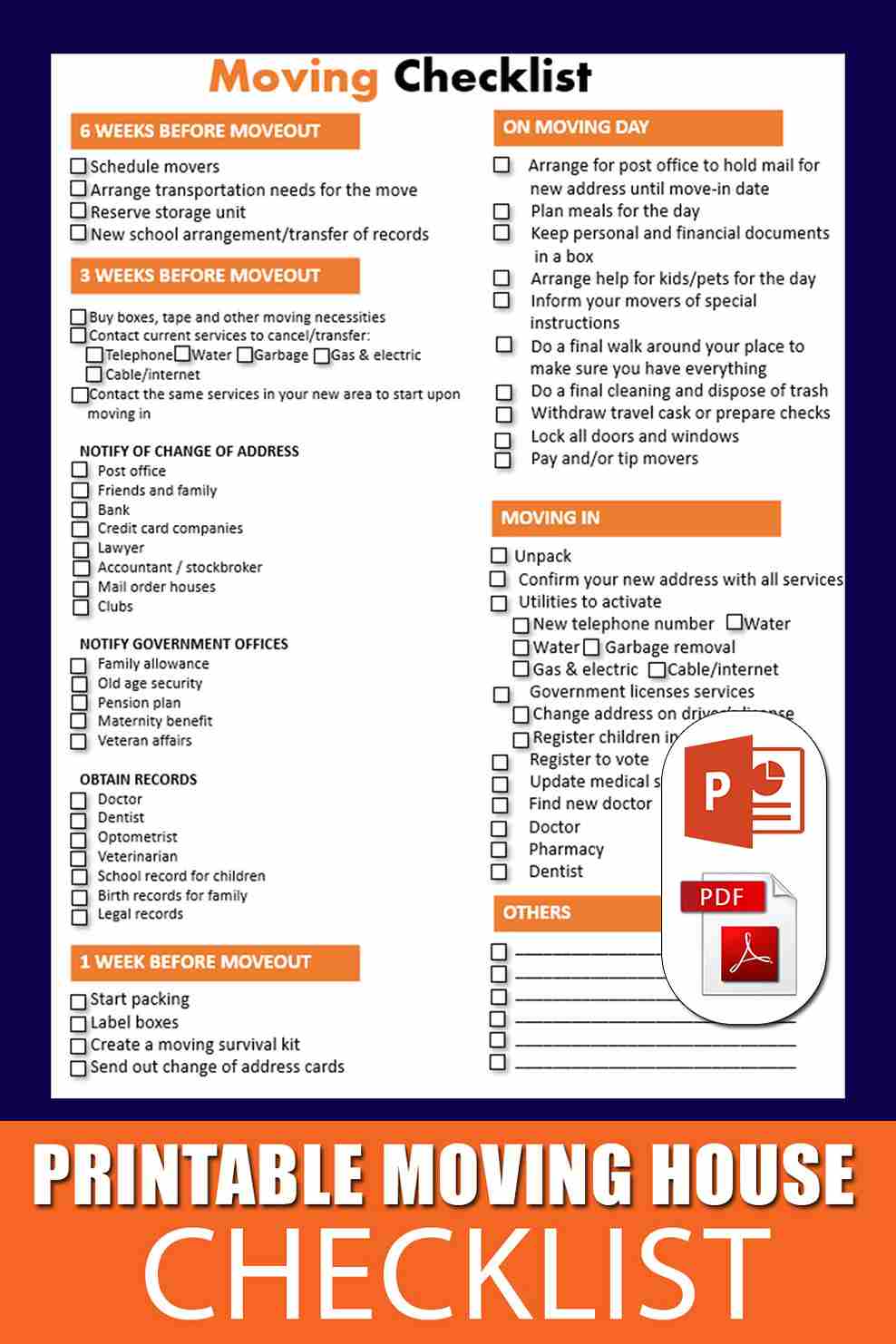 Room by Room Checklist for Moving PDF